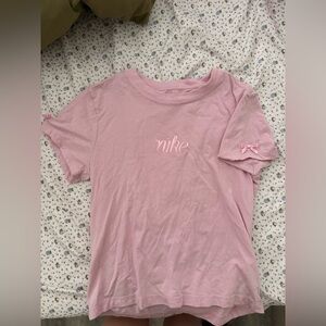 Nike Light Pink Tee with Bow Detail